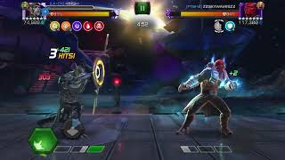 MCOC-AW Corvus VS Red Skull on Hazard Shift ColdSnap and Bleed +Conflictor