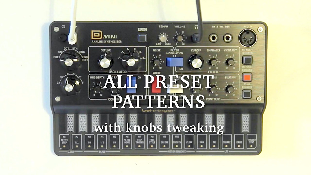 Behringer D mini All Preset Patterns
