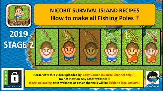 Nicobit Survival Island Stage 2 Recipes - How to make all Fishing Poles screenshot 1