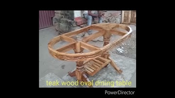 Wooden oval dining table