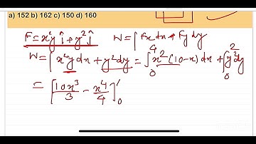 JEE MAIN 2025 jan 23 A Force f=x2y i + y2 j acts in a particle in a plane x + y = 10. The work done
