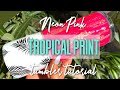 NEON PINK TROPICAL SPLIT TUMBLER TUTORIAL!