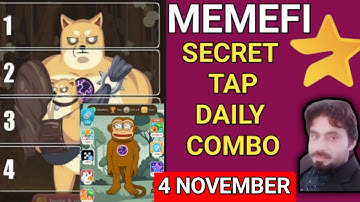 MEMEFI SECRET TAP DAILY COMBO 4 NOVEMBER | MEMEFI SECRET TAP CODE | MEMEFI SECRET TAP COMBO
