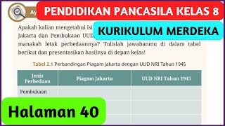 Kunci Jawaban Pendidikan Pancasila Kelas 8 Halaman 40 Jenis Perbedaan Piagam Jakarta UUD NRI 1945