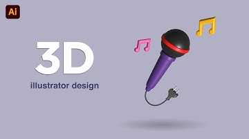 HOW TO CREATE 3D MICROPHONE | Illustrator Tutorial 🎤🎤