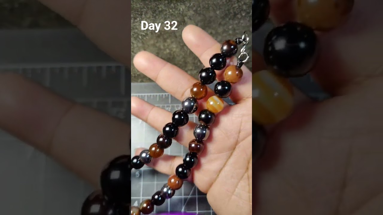 Day 32 Red & Black Agate & Hematite Men's Necklace 