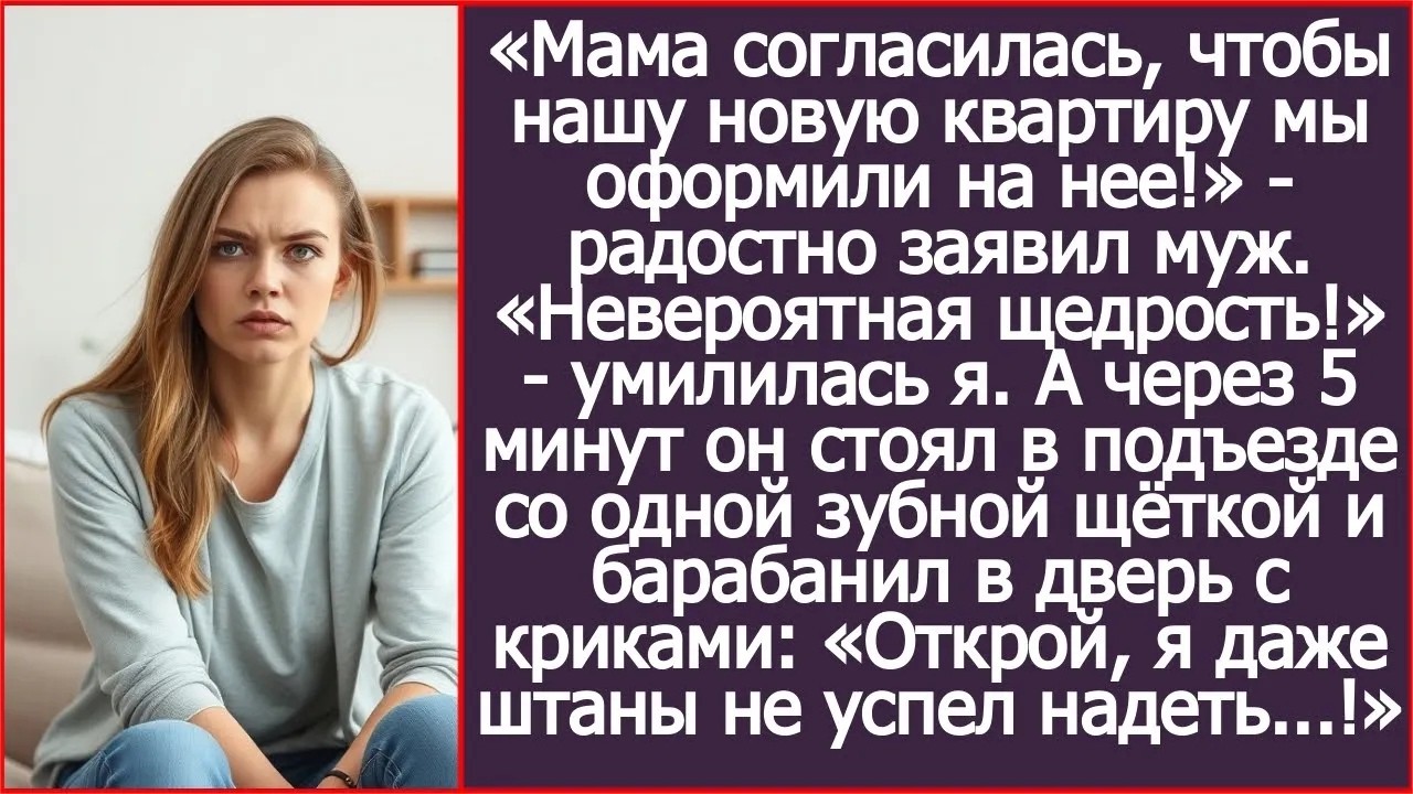 «Мама согласилась, чтобы нашу новую квартиру мы оформили на нее!»   радостно заявил муж