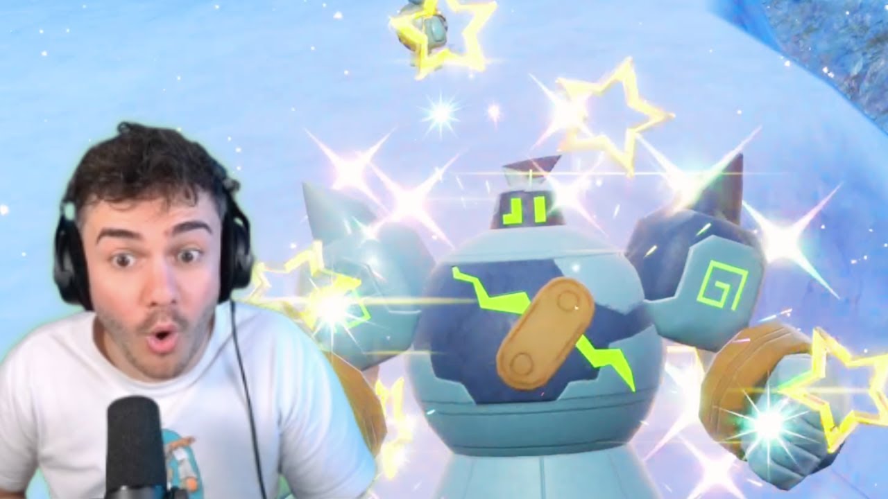 Fully evolved SHINY GOLURK in the wild on a SWITCH 2