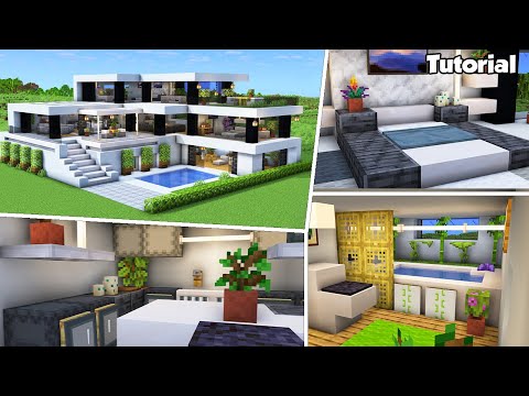 Minecraft: Modern House #78 Interior Tutorial - How to Build - 💡Material List in Description!