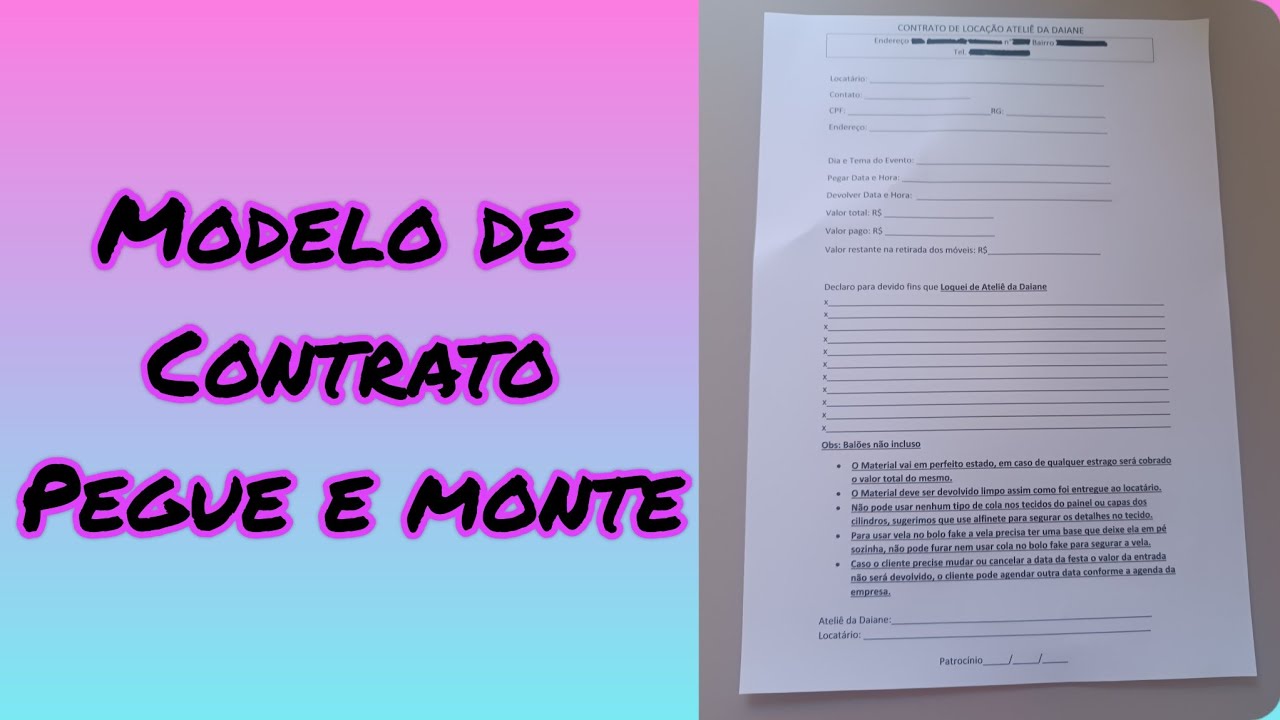 Contrato de Locação Pegue e Monte