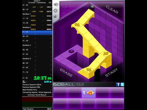 Isoball 3 Speedrun (75 levels) (46:51.53) (FIRST WR)