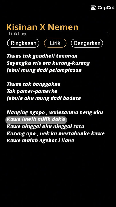 lirik lagu | Kisinan X Nemen | Masdddho & Gilga Sahid