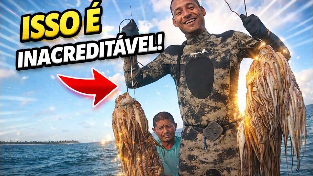 PESCO A ANOS e  nunca vi isso!!! 🐙 MAR ESTAVA CHEIO!