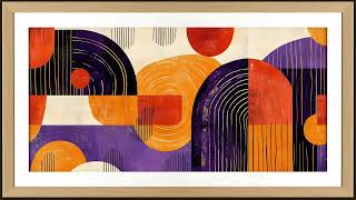 Orange and Purple Geometric Shapes, Mid Century Modern Painting | Framed TV Art Screensaver screenshot 2