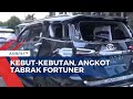 Rekaman CCTV Angkot Kebut-Kebutan Tabrak Mobil Fortuner di Lampung!