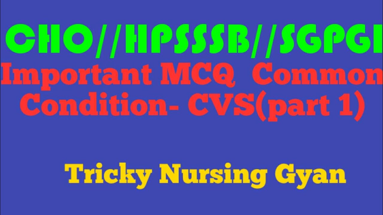 #NHM_CHO#HPSSSB#SGPGI.                          Important MCQ for CHO/HPSSSB/SGPGI exam,