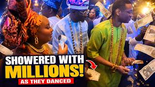 Big Men Showered Lateef Adedimeji Mo Bimpe With Millions As They Danced At Their Babys Naming