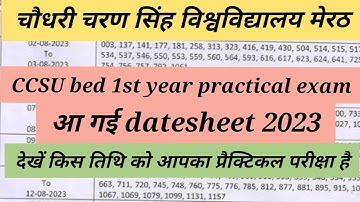 CCSU bed 1st year practical exam datesheet 2023|| CCSU bed 1st year practical exam time table 2023||