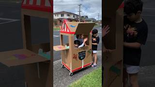 🍦We made an ICE CREAM TRUCK on wheels out of a cardboard box🍦#kidsdiy #kidsshorts