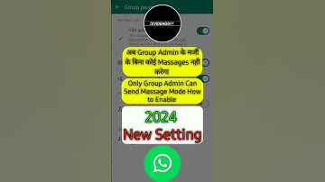 Only admins can send messages How to Enable || Whatsapp Group Hidden Settings #whatsapp
