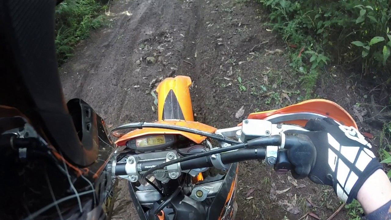 KTM 200 EXC radiator goes pop - YouTube