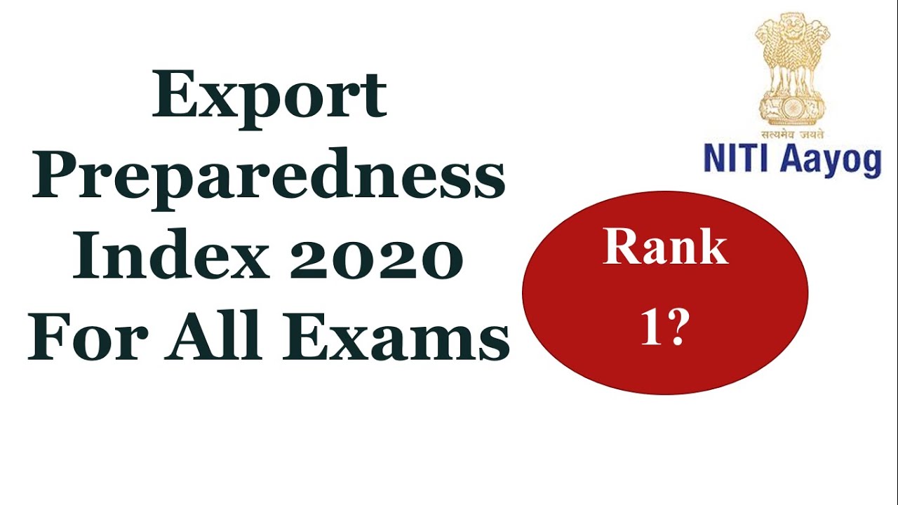 India's First Export Preparedness Index 2020 released by??