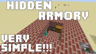 Minecraft Redstone Tutorial - Hidden Armory (VERY SIMPLE)