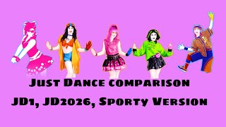 Just Dance Comparison - Girls Just Want To Have Fun (JD1, JD2026, Sporty Version)