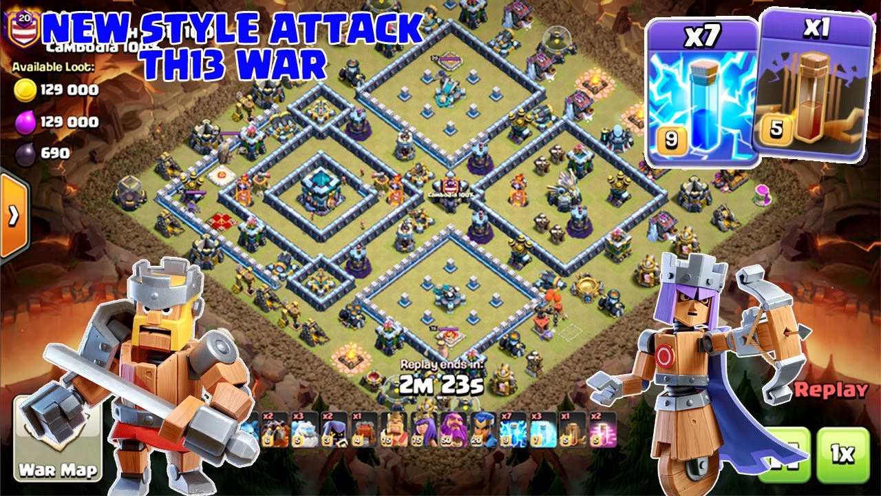 NEW STYLE ATTACK!! BEST TH13 ATTACK STRATEGY 3-STAR - CLAN WAR ATTACK ( clash of clans )