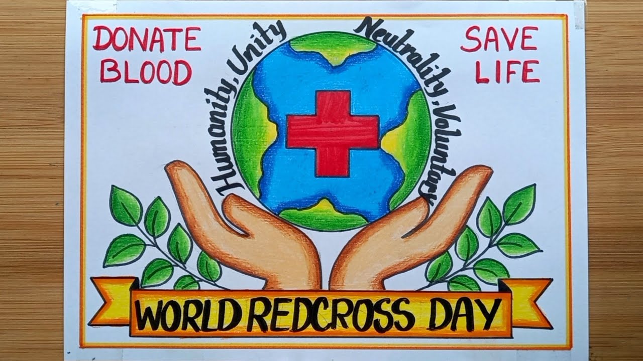 Red Cross Day Poster Drawing Easy/World Red Cross Day Drawing/How To Draw Red Cross Day Drawing Easy
