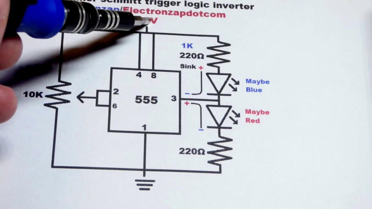 555 timer schmitt trigger logic inverter circuit YouTube