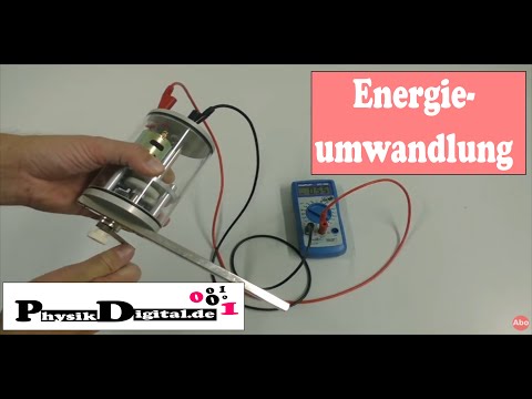 Umwandlung mechanischer Energie in elektrische Energie (Spannung)