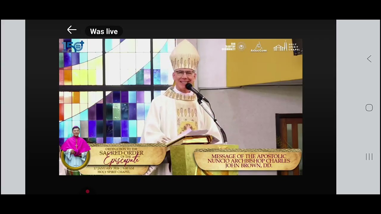 Bishop Sam of the Diocese of San Jose Nueva Ecija message of thanks on his episcopal ordination.