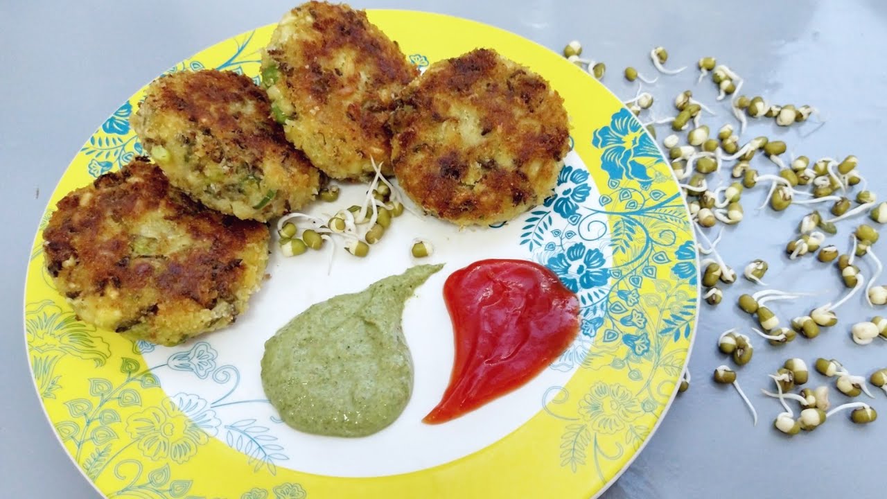 Diabetic friendly moong sprout cutlet