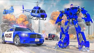Flying Police Helicopter Car Games Android Game Play screenshot 2