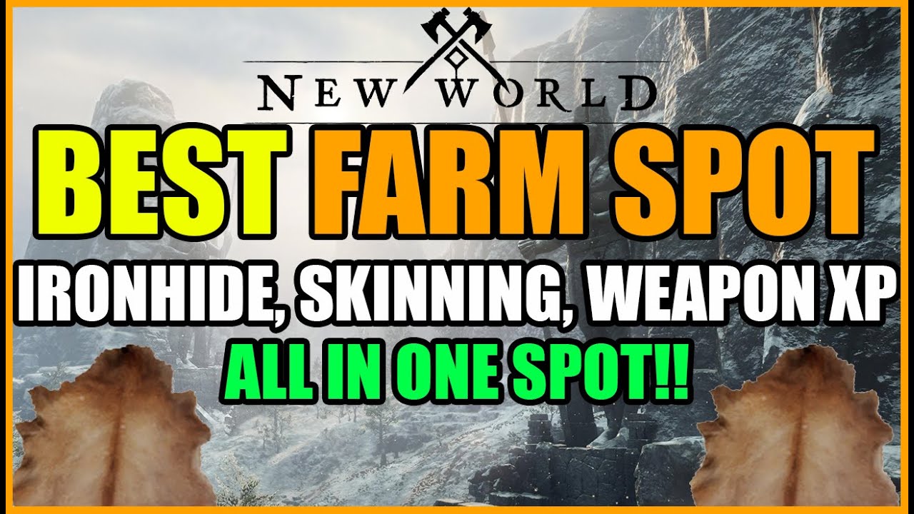 New World: 5000 Ironhide Per Hour!! Best Farm Location For Ironhide, Skinning Xp, And Weapon Xp!