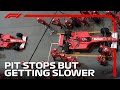 F1 Pit Stops But They Keep Getting SLOWER 