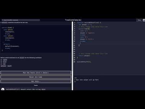Adding a Default Option in Switch Statements - Free Code Camp Help - Basic Javascript - Algorithms