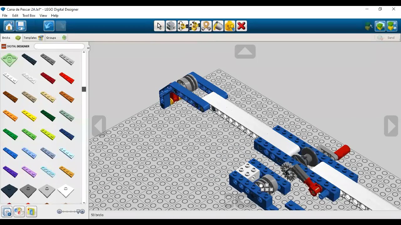 Caña de pescar (2B) Parte 1 - Lego Digital Designer LDD 