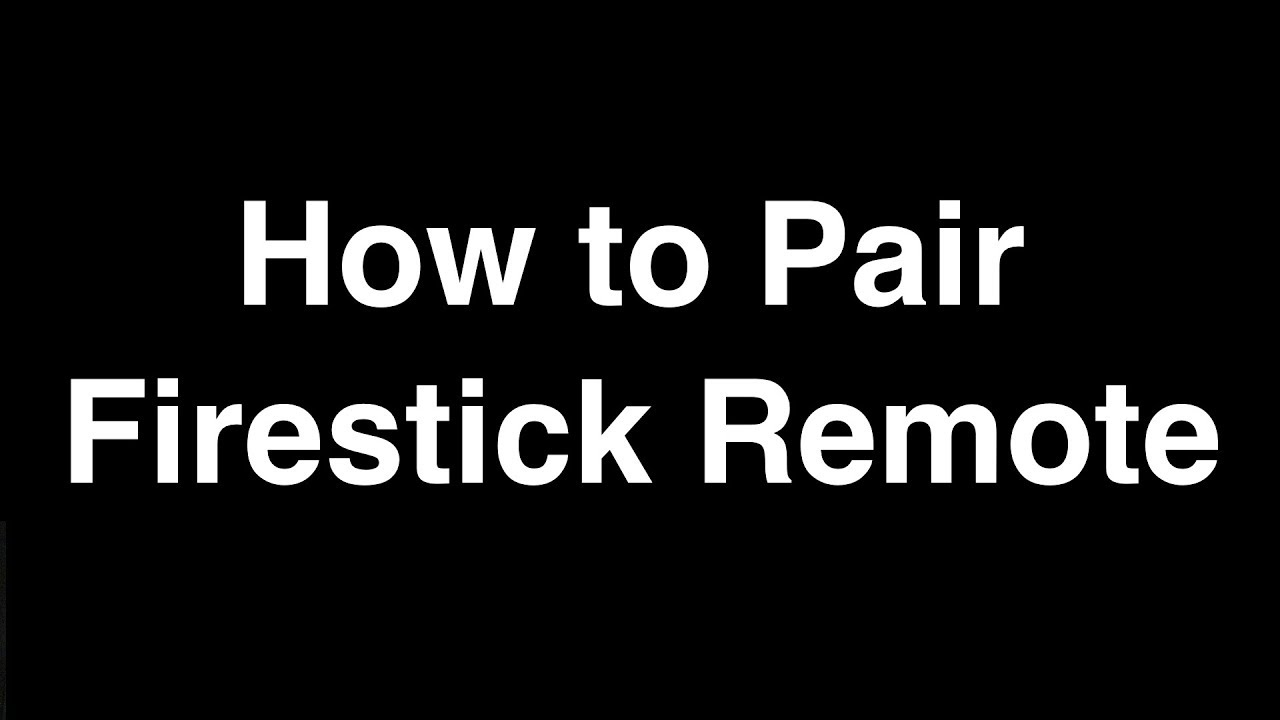 How to Pair Firestick Remote - YouTube