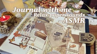 Decorate my journal with me | Relaxing paper sounds ASMR | Collage | Scrapbooking |