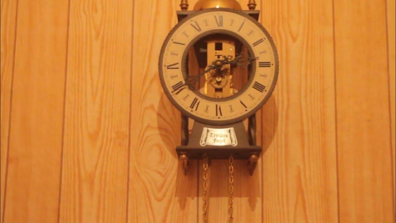 Antique German Clock Skeleton Wall Clock WeightDriven Pendulum YouTube