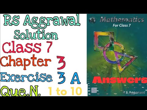 Rs Aggarwal class 7 Ex 3a // Rs Aggarwal 7 Exercise 3 solution answer ...