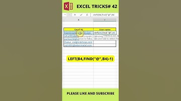 how to separate user name from email id in excel #shorts