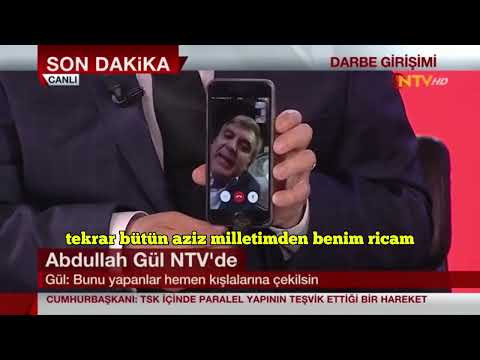 11th President Gül on NTV Live Broadcast During the Treacherous Coup Attempt - July 15, 2016