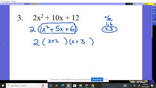 Algebra 2 Chapter 3 Practice Test #1-4