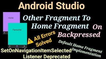 Bottom Navigation |Other Fragment To Home Fragment |Android Studio