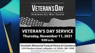 Fountain Memorial Hosting Annual Veterans Day Ceremony