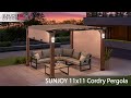 Sunjoy 11x11 Metal Pergola | Backyard Pergola Ideas with Solar Lights &amp; Sliding Canopy