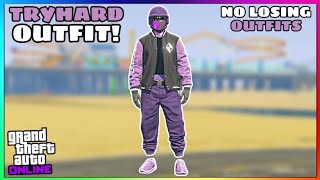Easy Purple Joggers Invisible Torso Glitch Tryhard Modded Outfit (No Transfer) (GTA Online)